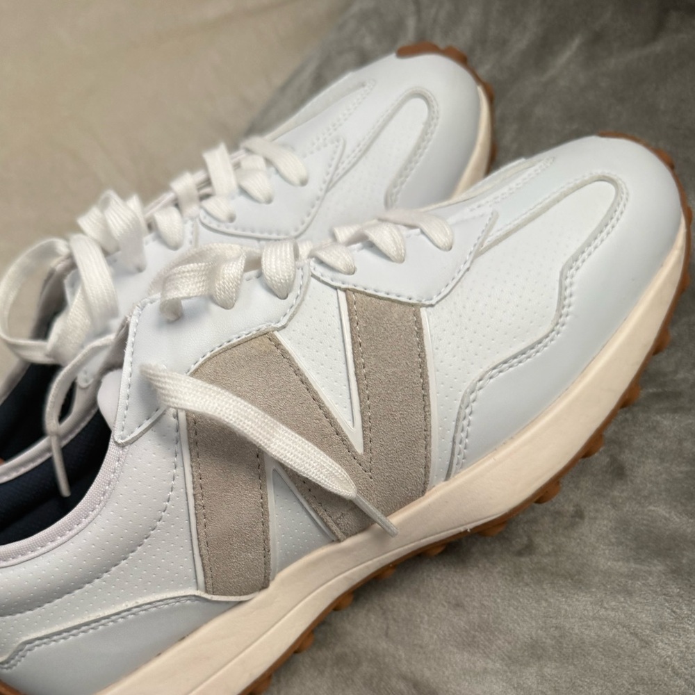 New Balance White and Gray Sneakers